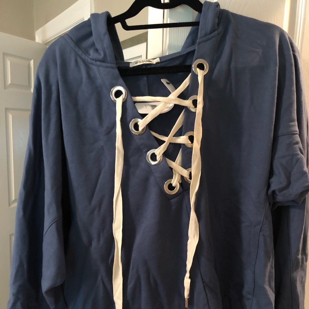 blue tie hoodie